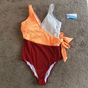 NWT Cupshe Colorblock Plunging One Piece Swimsuit